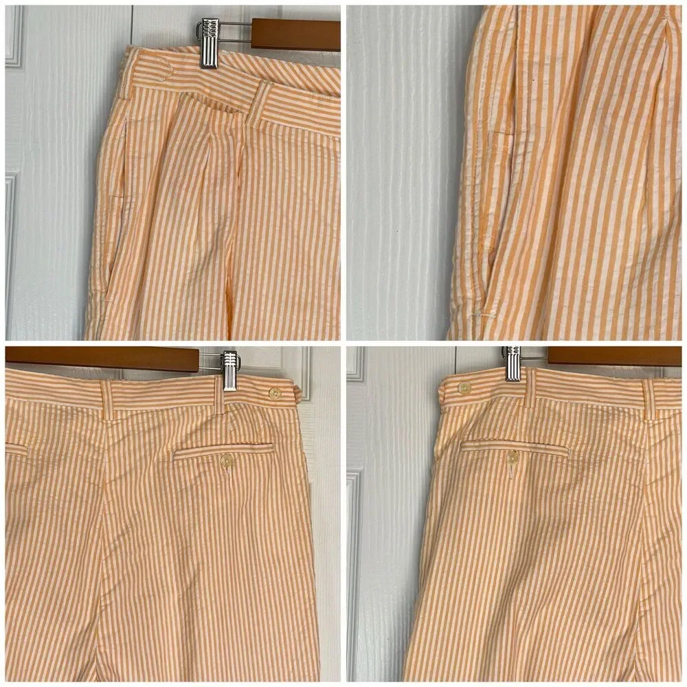 Men’s Shorts Size 38 Cotton Orange Pleated James Tattersall - Picture 10 of 16